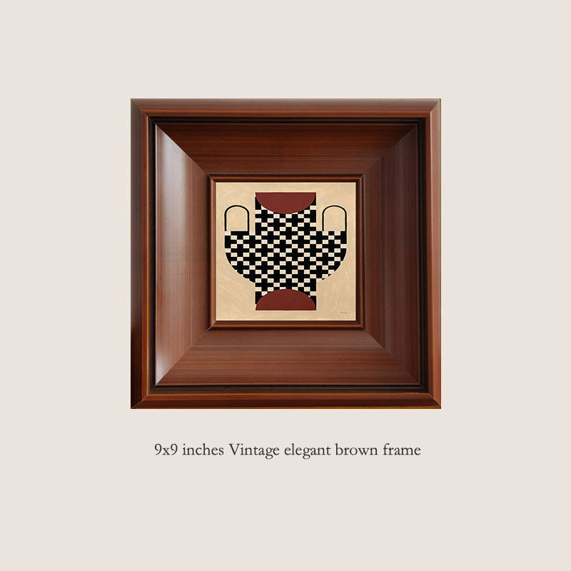 Solid Wood Frame Modern Minimalist Abstract Luxury Art Combination Decorative Painting, Mid-Century Modern Style Living Room Sofa Background, Restaurant Fireplace Wall Art