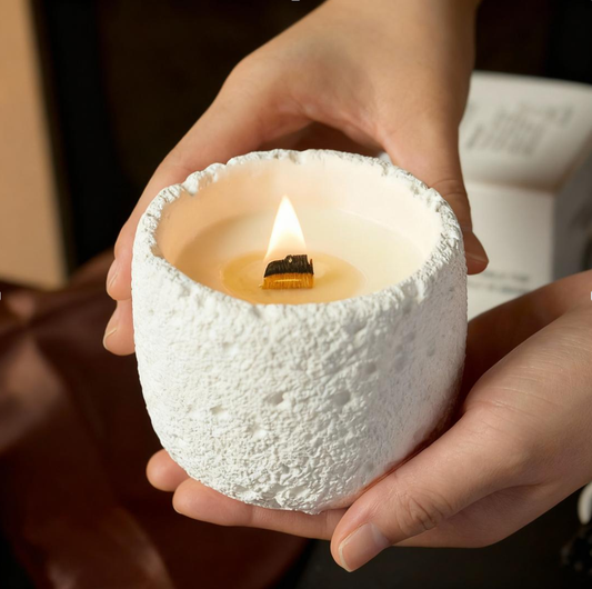 Eco-Friendly Plaster Cup Scented Candle - Natural Soy Wax Aromatherapy Gifts, Flameless Smokeless Home Decor, Luxury Wedding Favors & Photo Props